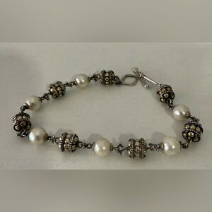 John Hardy Vintage Pearl, silver and Gold-Tone Bead Bracelet